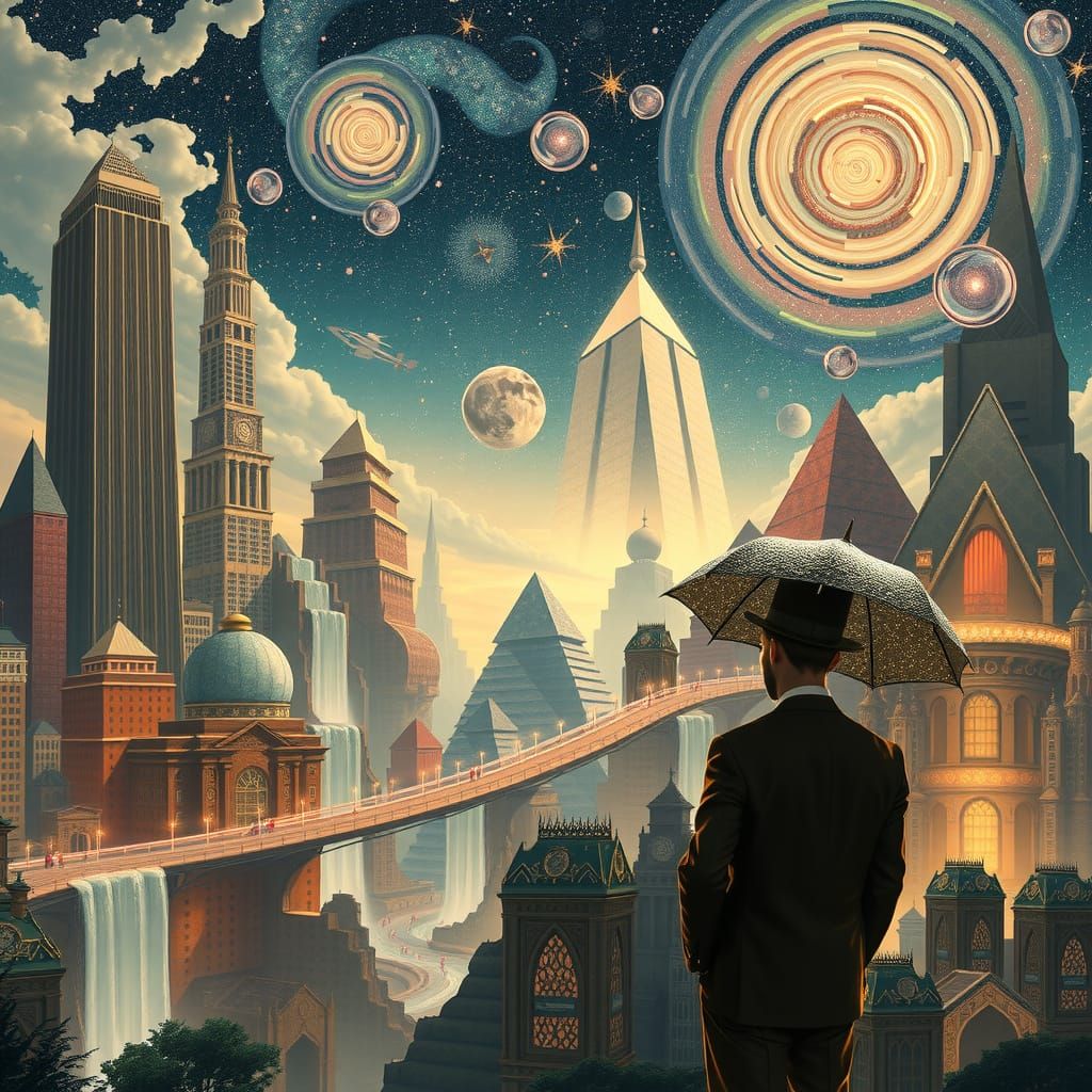 An unexpected, fantastical cityscape  by @argentino 