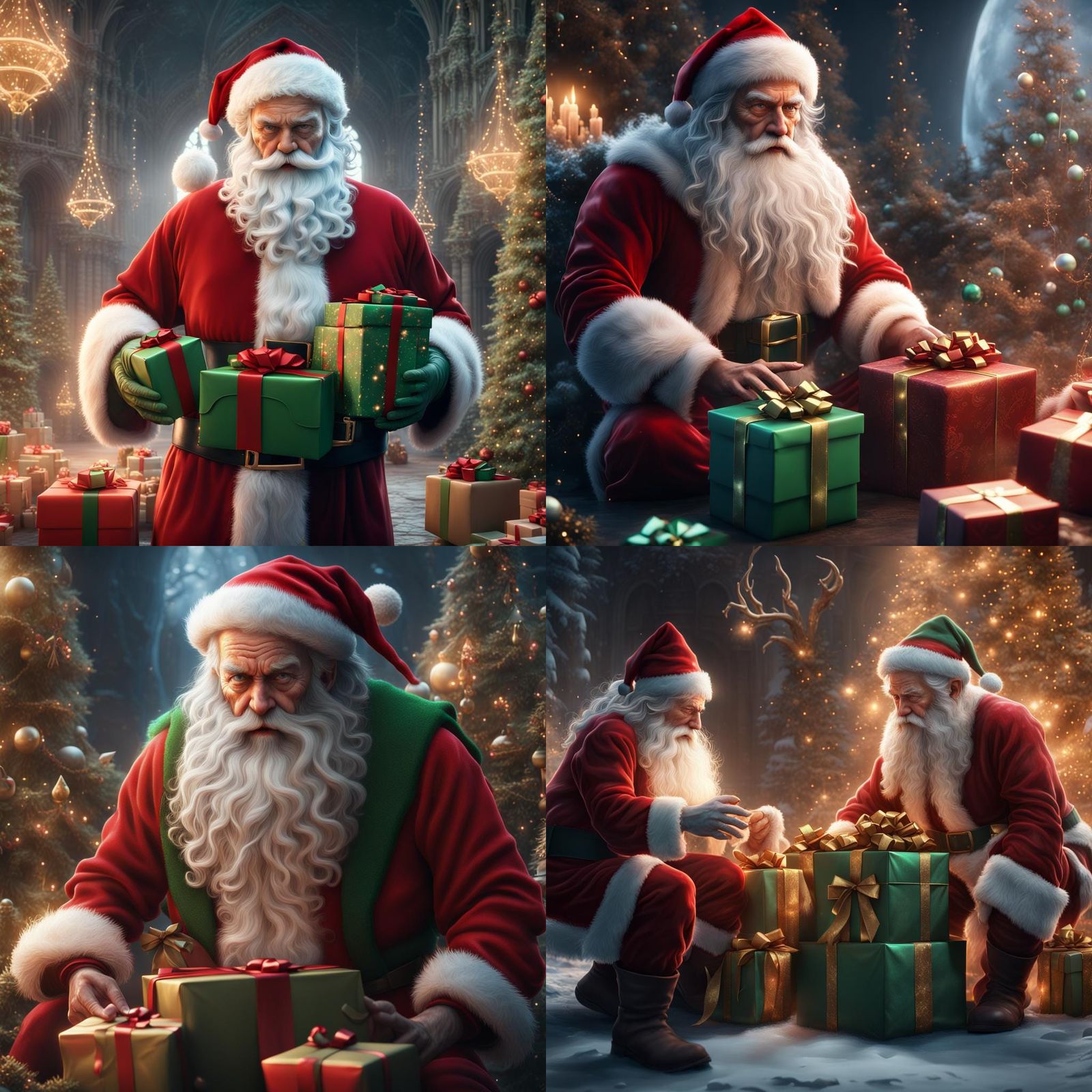 Santa and elves with the gifts Ethereal + CGI effect + High resolution ...