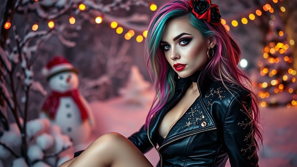 Gothic Goddess in Winter Wonderland