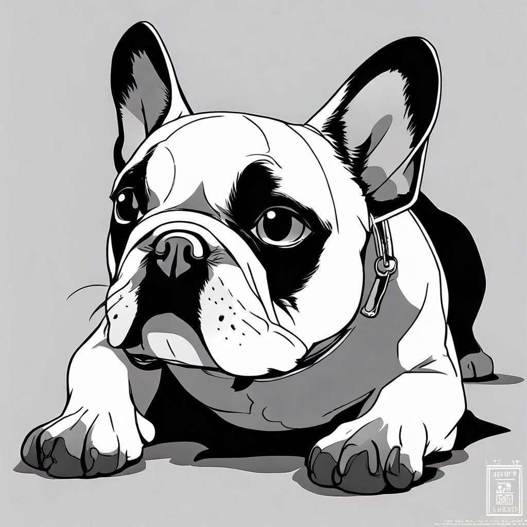 black white french bulldog