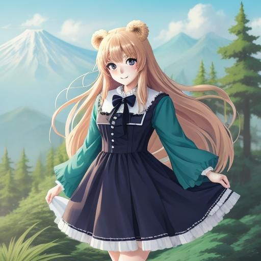 girl dress as  a bear