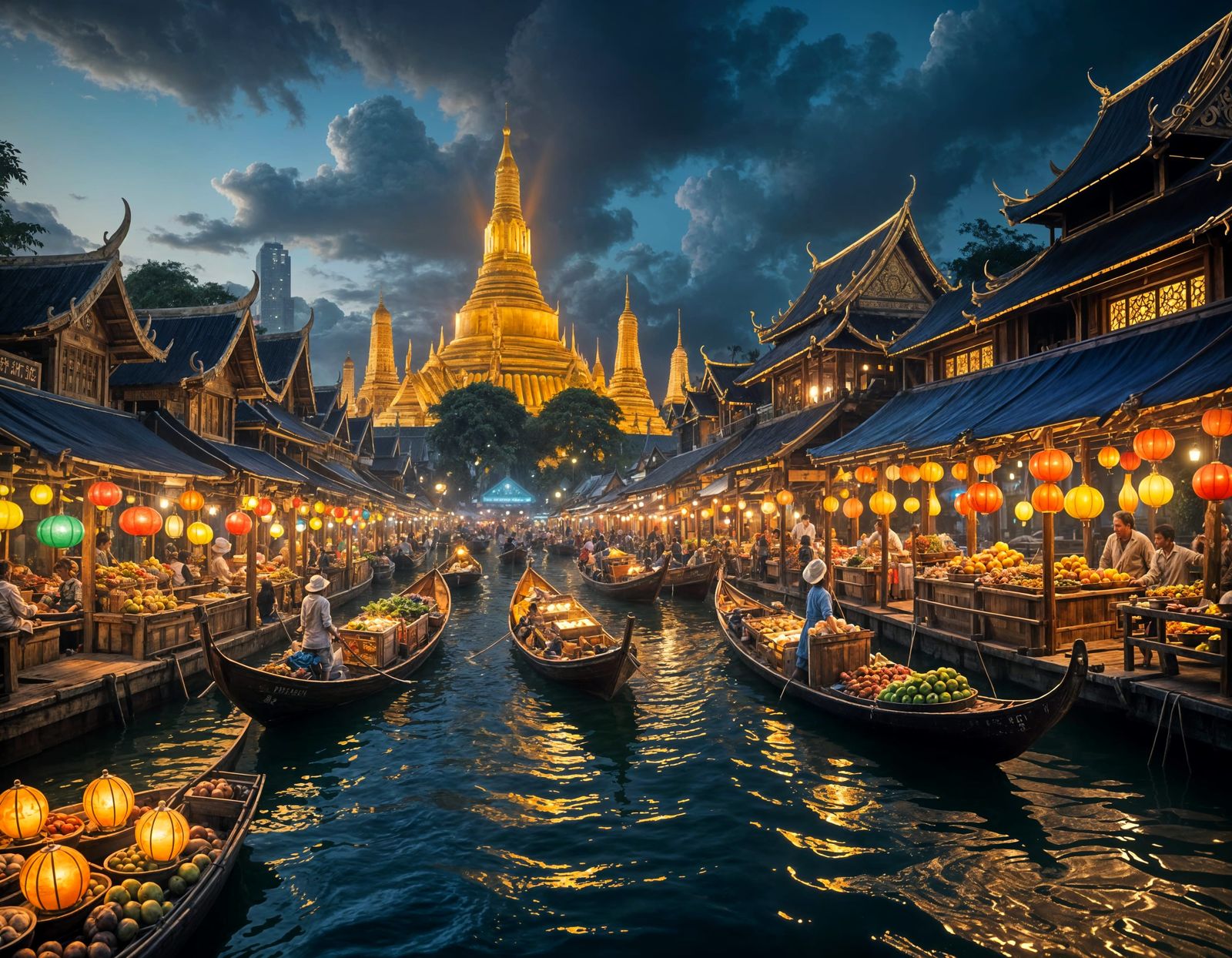 Floating Night Market in Bangkok  by @Fiona Etkin 1974 