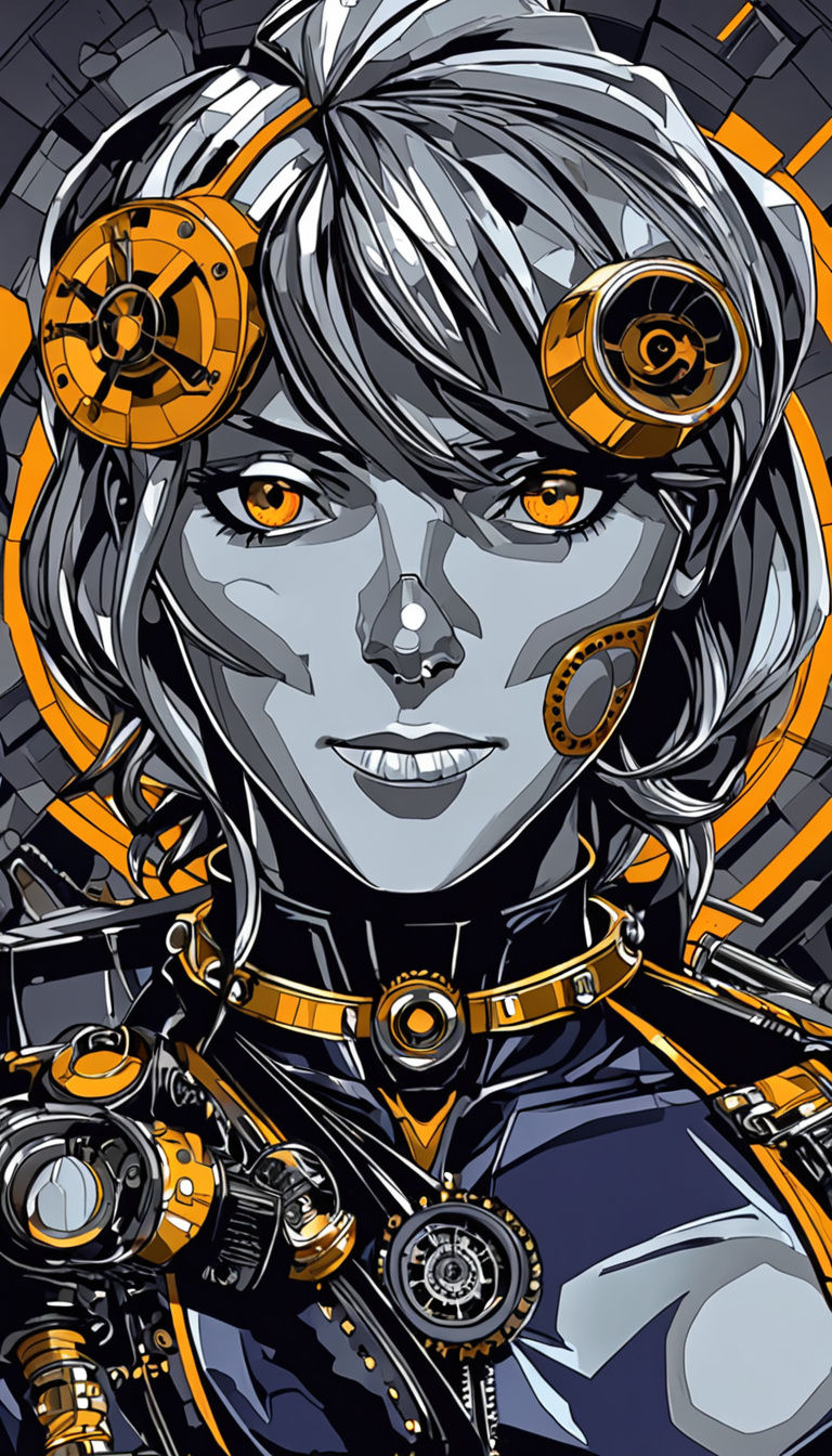 Cyberpunk Heavy Metal Goddess in Steampunk Futurism