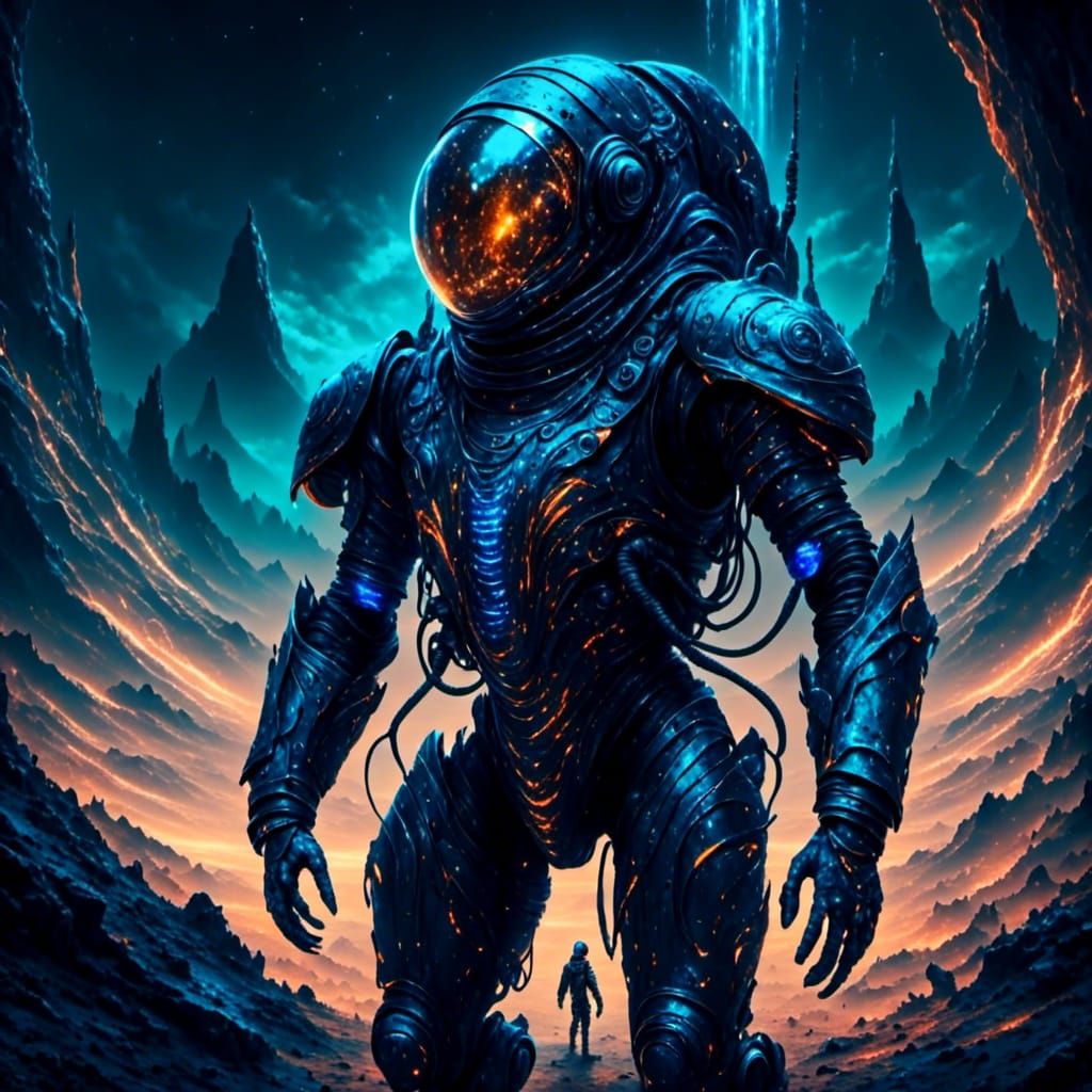 <lora:Inconceivable:1.0> Cool alien creature in an space sui...