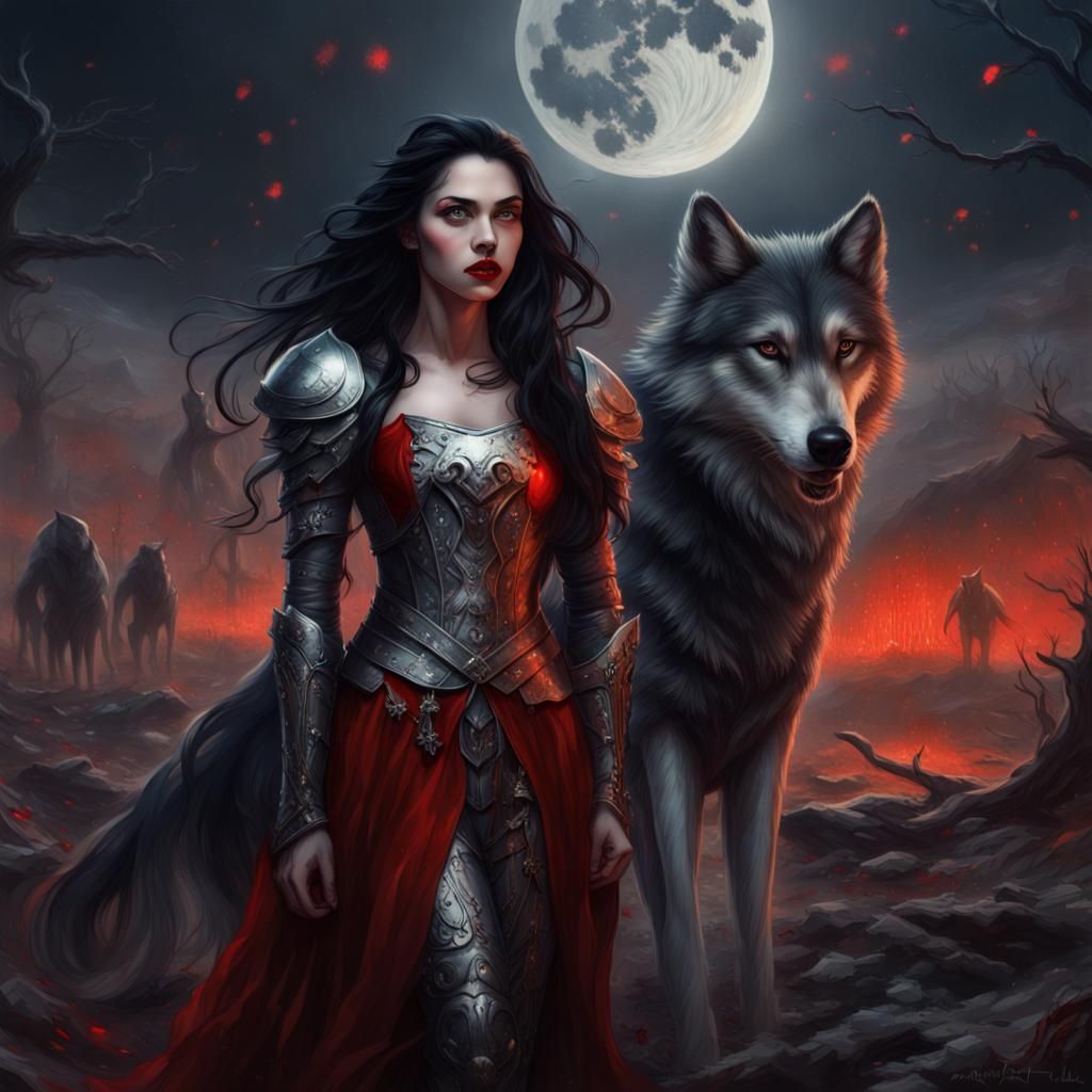 Vampiress and her loyal friend - AI Generated Artwork - NightCafe Creator