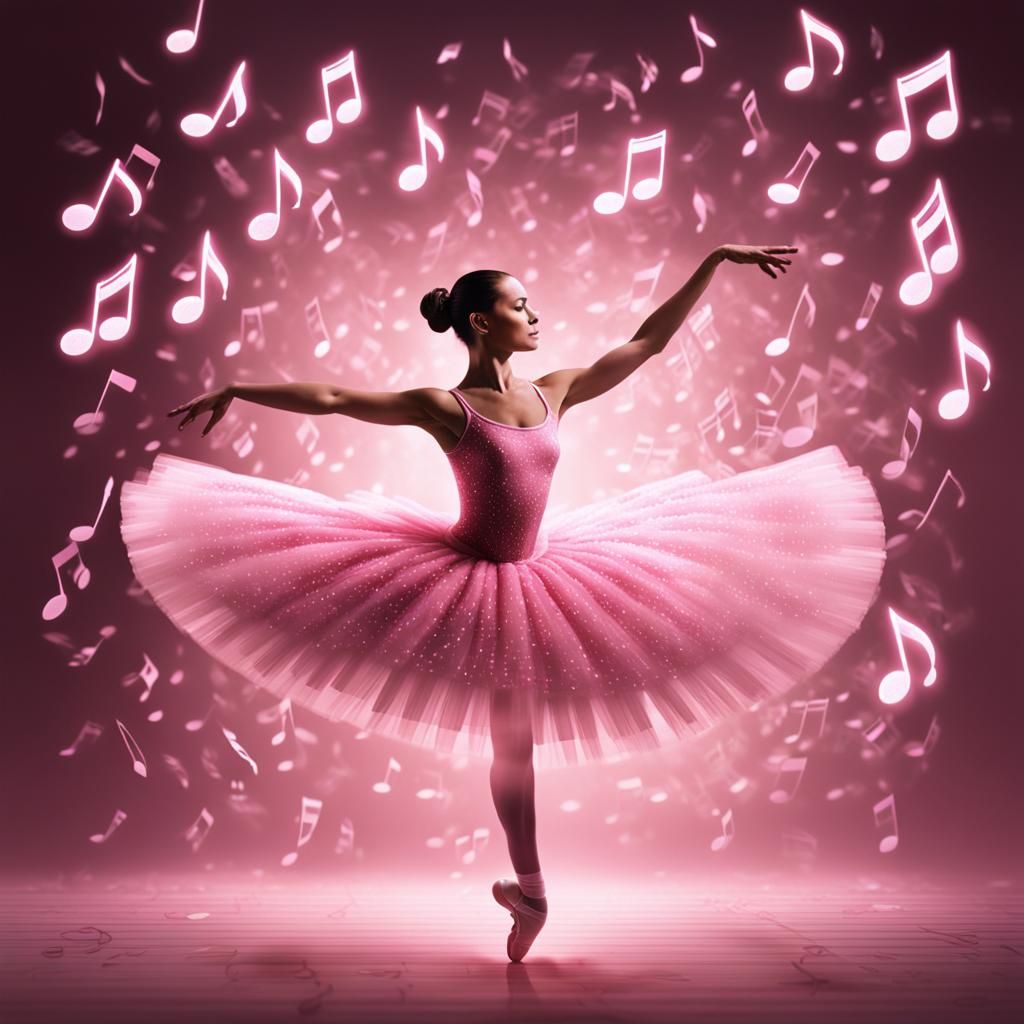 Prompt: a photorealistic woman ballerina, dark hair in a bun...