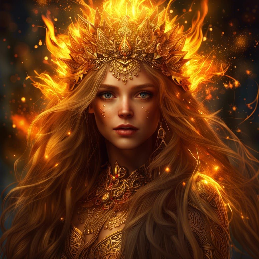 Fire princess - AI Generated Artwork - NightCafe Creator