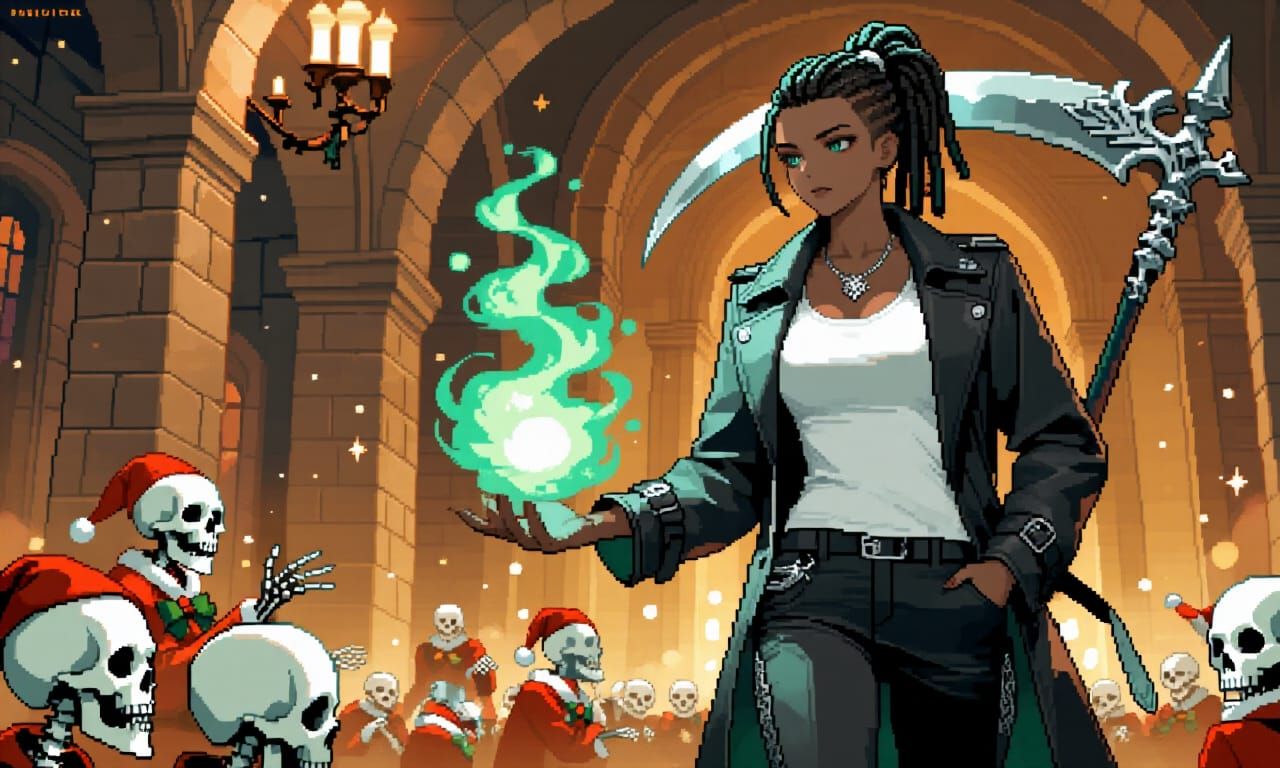 Lyra and her undead Christmas carolers