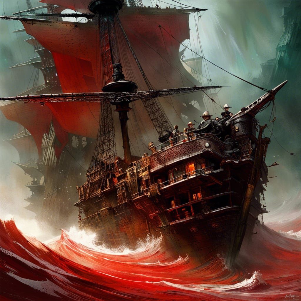 Red ghost ship  by @Billybob Thornton
