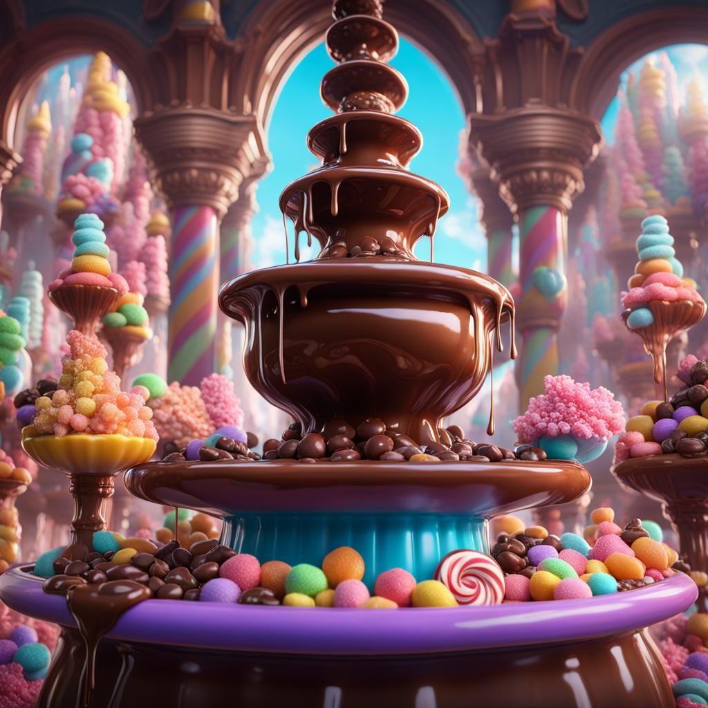 Epic candy wonderland , epic chocolate fountain, epic candy palace   by @Masarlii 
