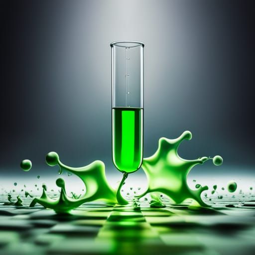 Monster Emerges From Test Tube in Hyperrealistic Style