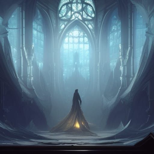 Icy Flooded Victorian Tomb in Dark Fantasy Style