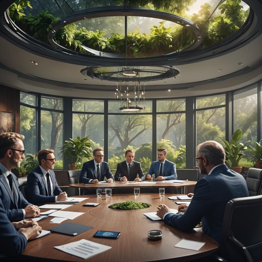 a hyper realistic picture of a  manager in a meeting room, d...
