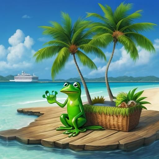 Surreal Tropical Aquatic Animal Composition