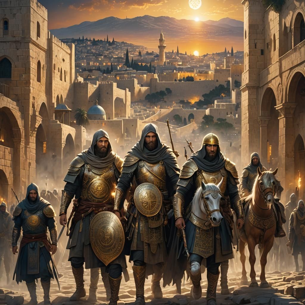 Mystical Jerusalem Warriors in Digital Art