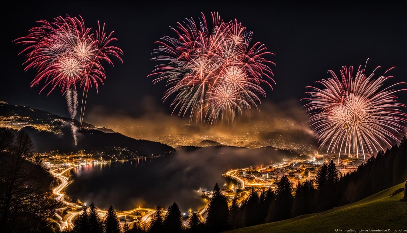 nice firework in switzerland
