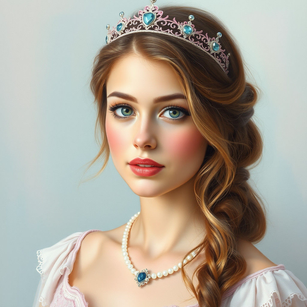 pretty pastel portrait of princess peony