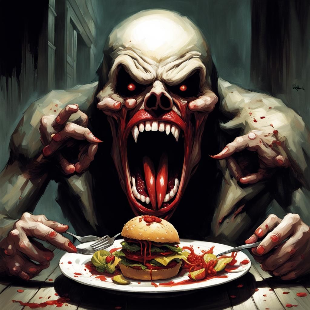 Just eat it, eat it, open up your mouth and feed it!