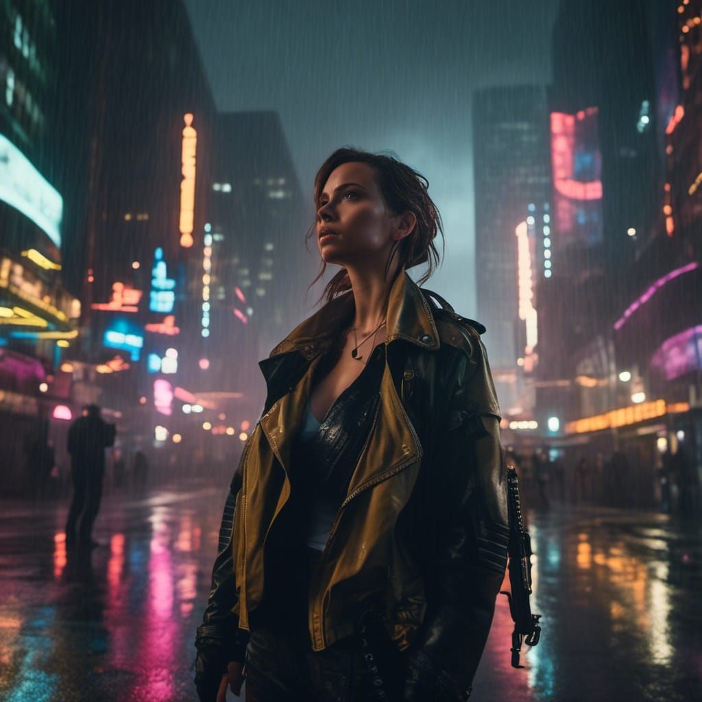 <lora:prettygirl:1.0> Medium shot of a female sci-fi protago...