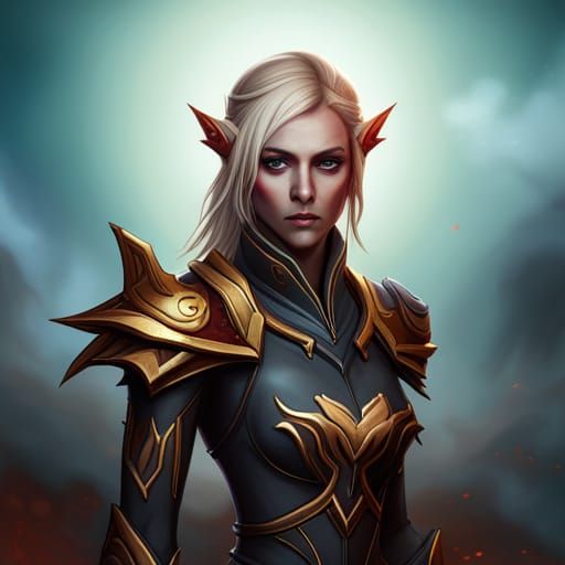 Female Blood Elf Death Knight - AI Generated Artwork - NightCafe Creator