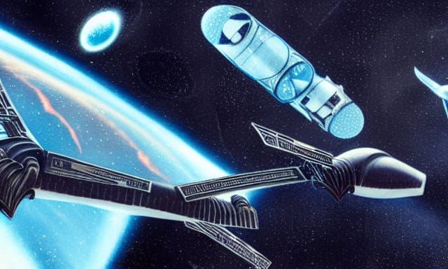 penguins, flying, space station, nebula, diamond, hr giger ...