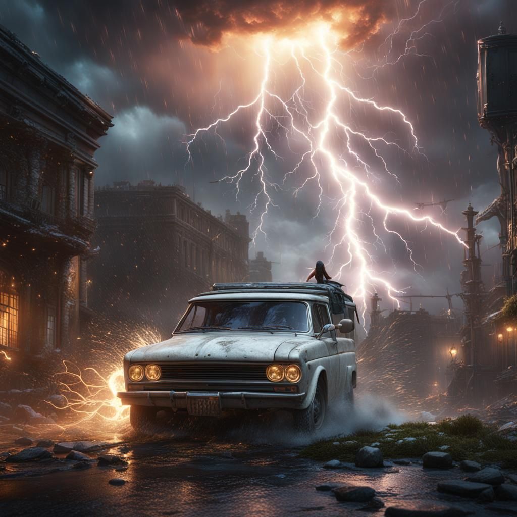 White widow being struck by lightning