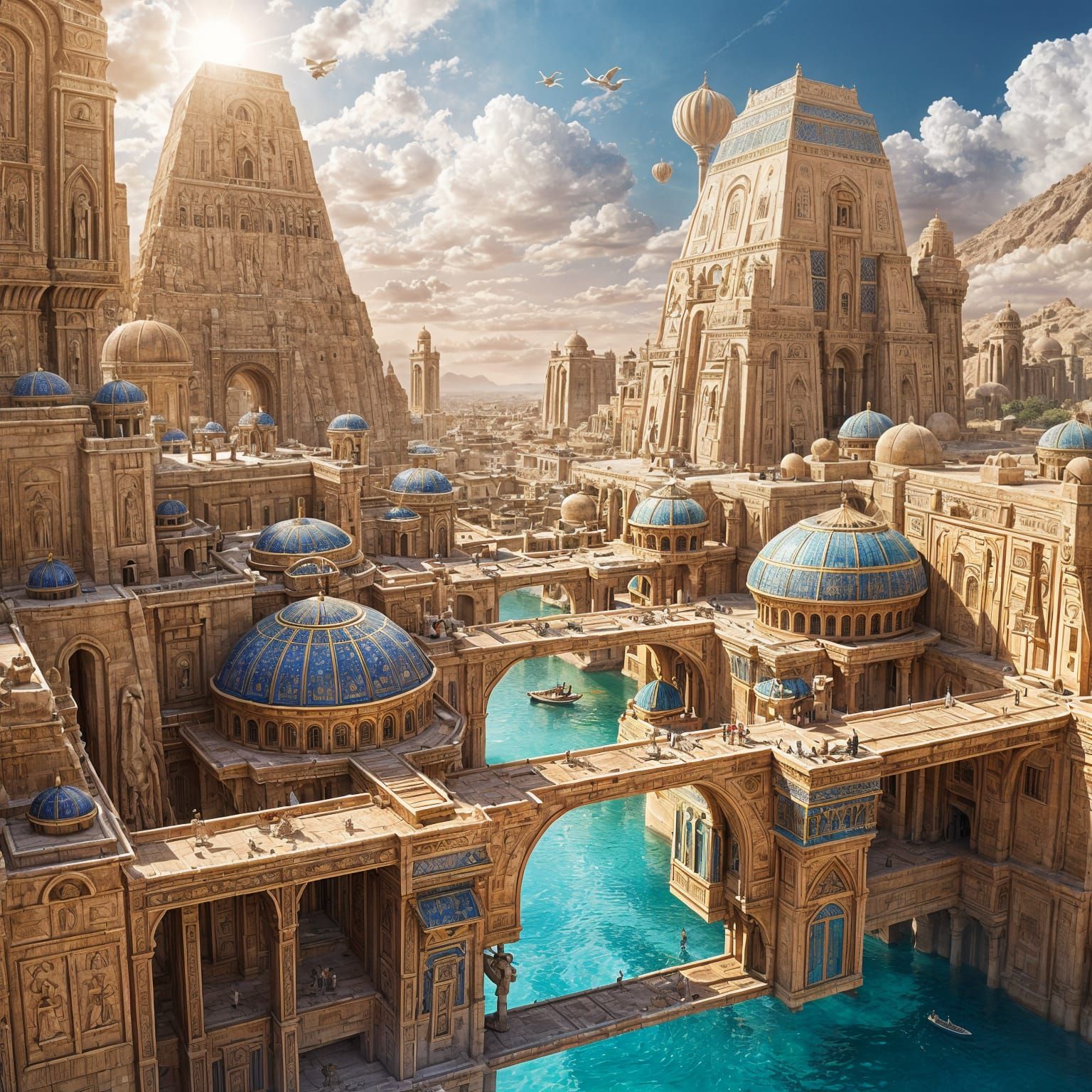 Futuristic Egyptian City  by @Evenstar