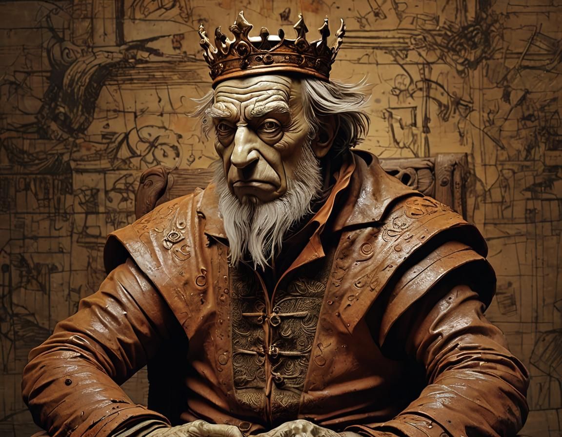 Burnt Orange Caricatured King