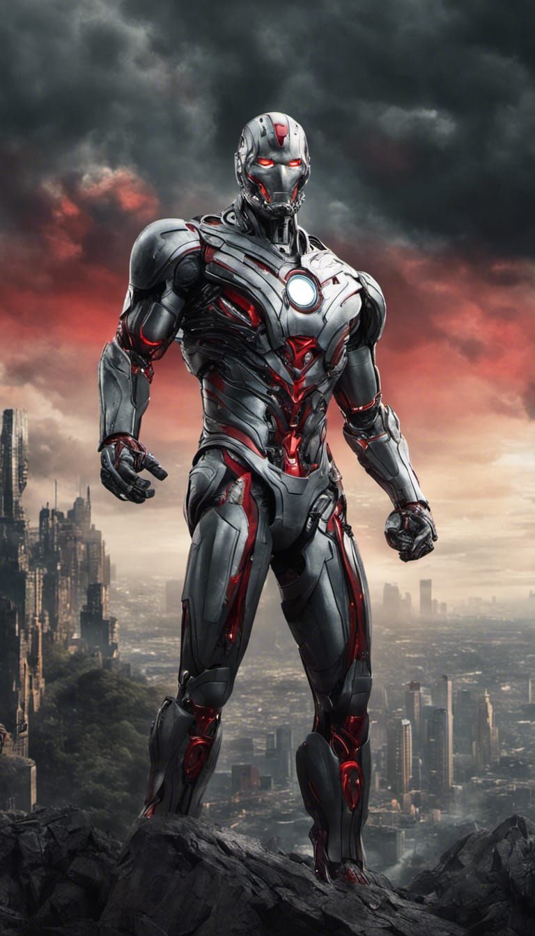 clean image; full bady shot of Ultron from the Marvel Cinematic ...