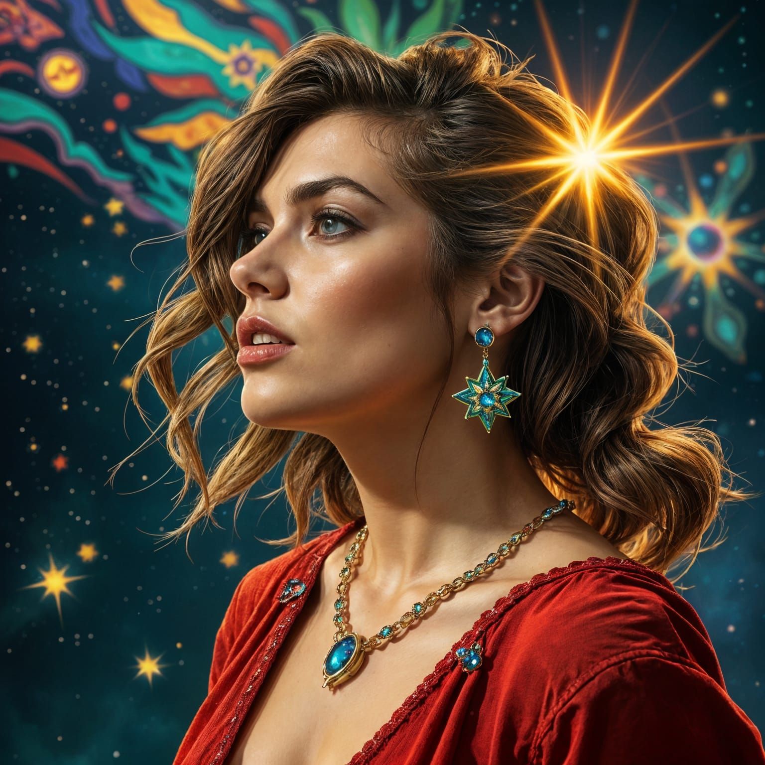 Ethereal Celestial Being in Starstruck Pose