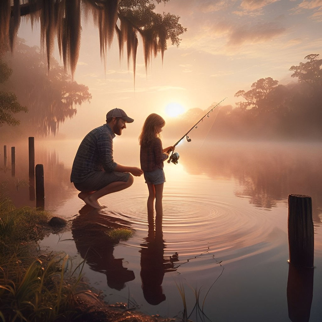 My Late Father Teaching me how to be patient (Fishing)  by @Cass