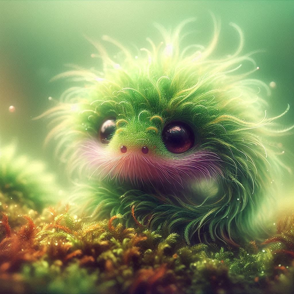 Adorably Cute Fuzzy Fluffy Moss Baby Moss Snake