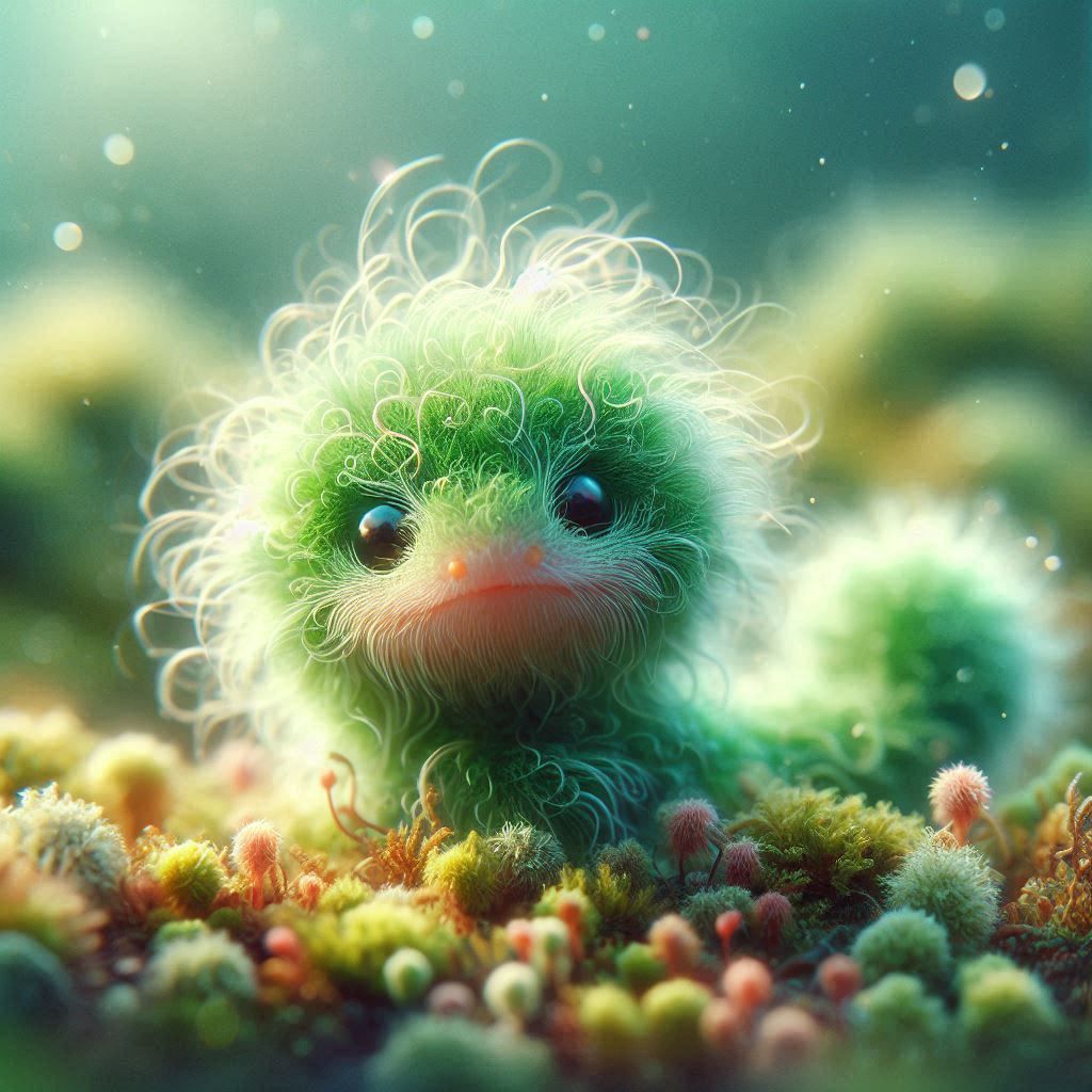 Adorably Cute Fuzzy Fluffy Moss Baby Moss Snake