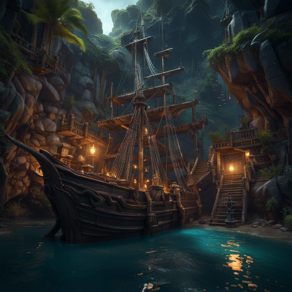 Secret Pirate Cove Hideout  by @VoidRift