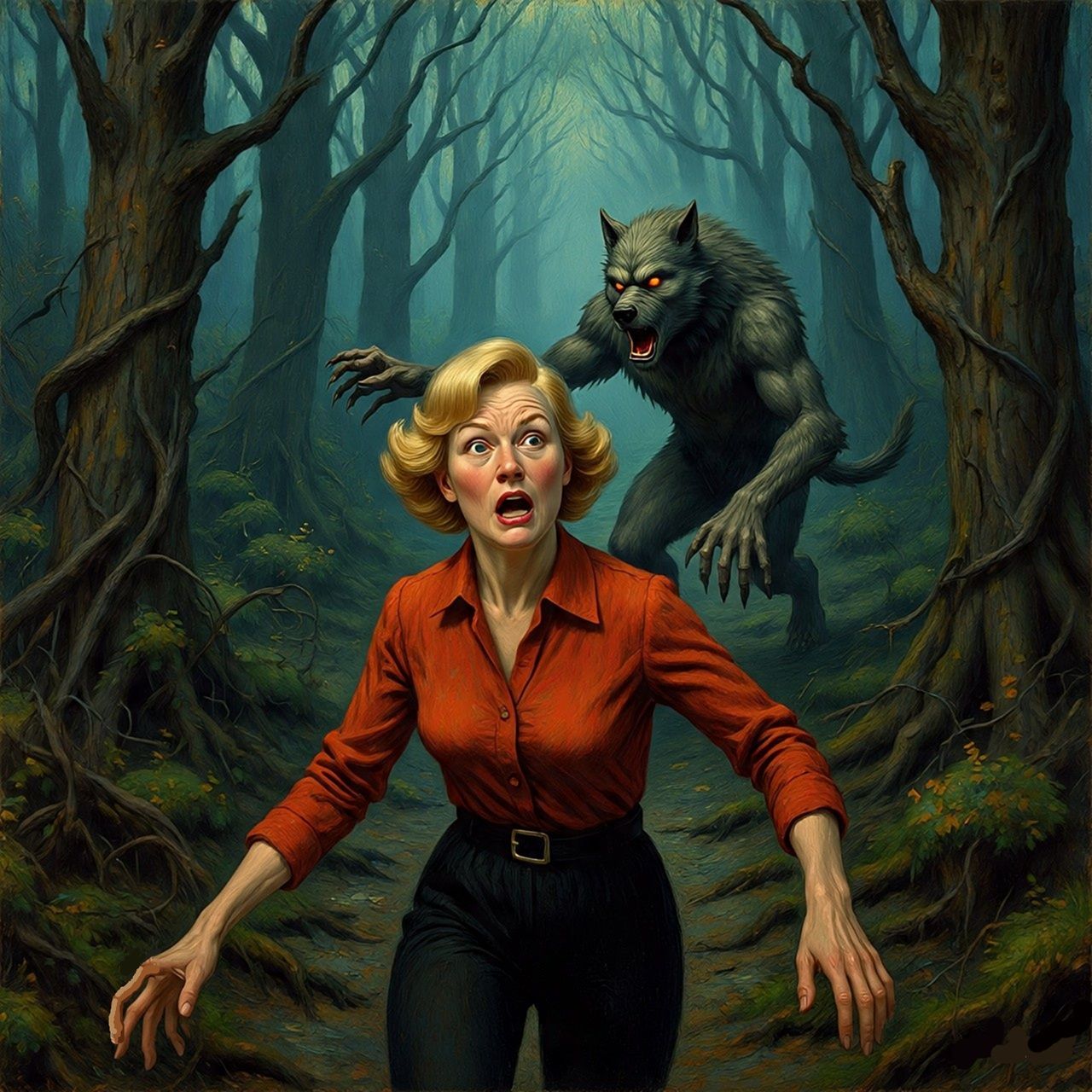 Now, a grandmother herself, Red Riding Hood must, once again...