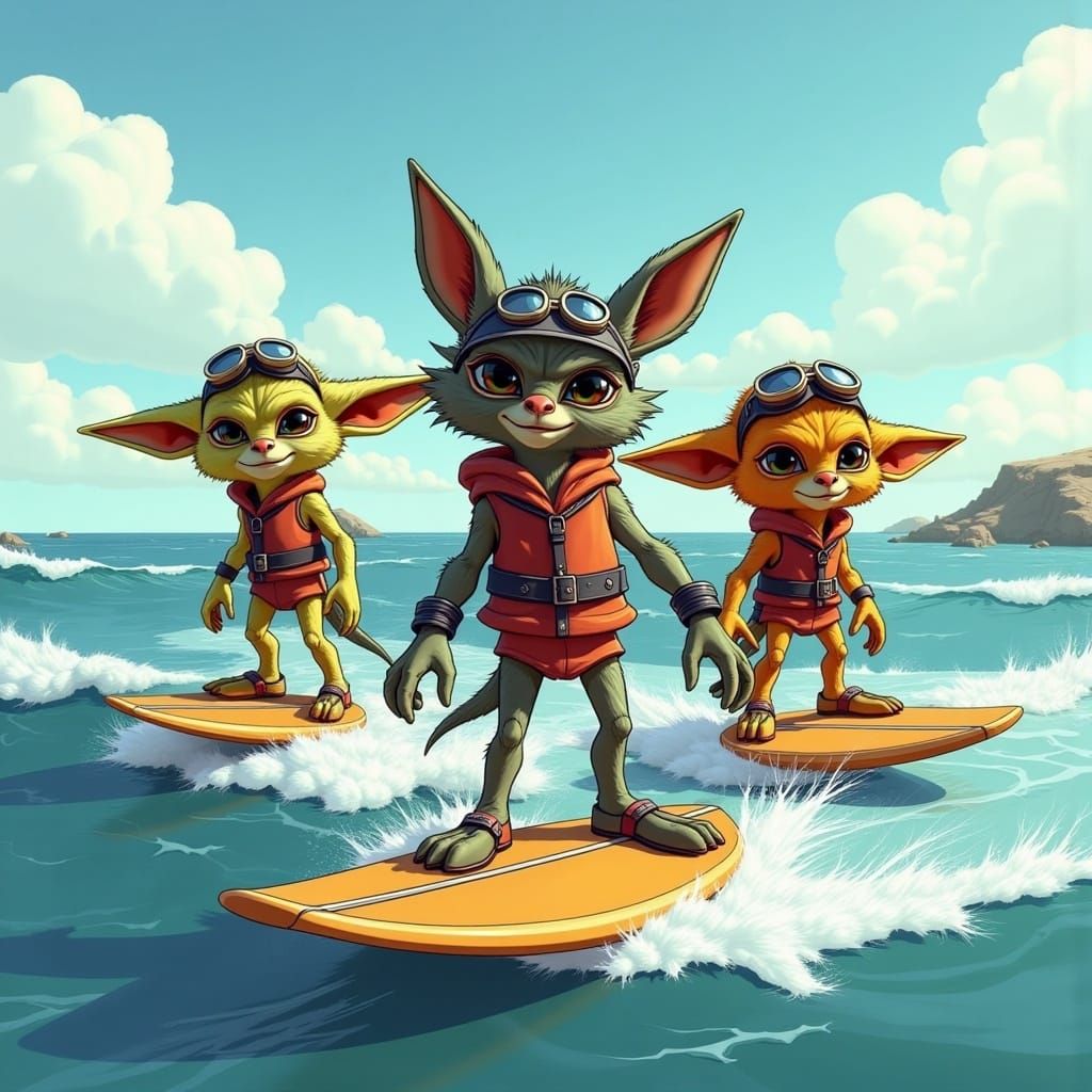 Ickwonaughts & Friends Surfing by Madam Lu '24