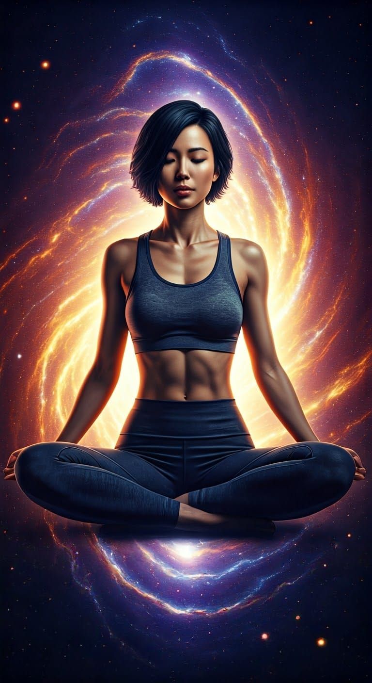 Aurora Goddess Merges with the Cosmos