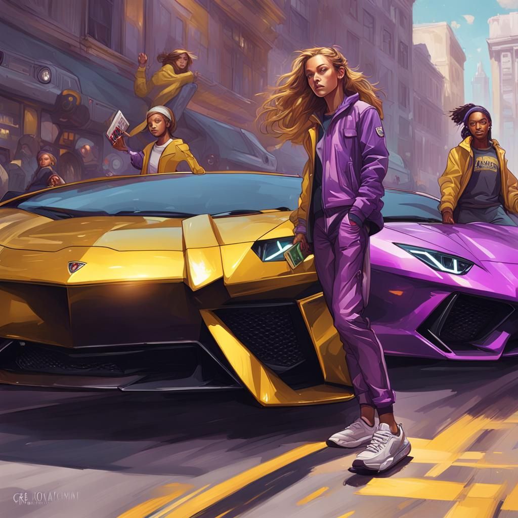 A line-up of shiny metallic cars and left to right there is ...