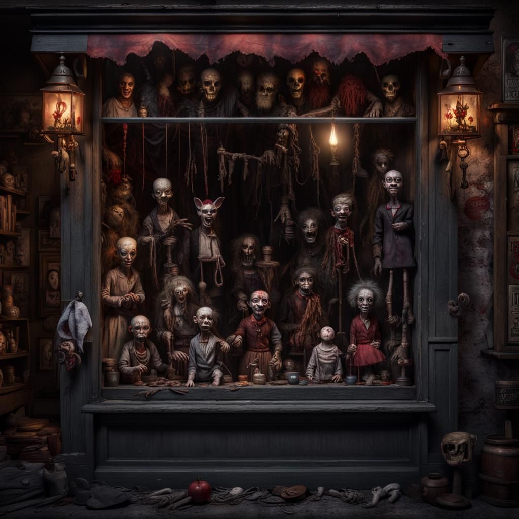Horror Toy Shop Window Display AI Generated Artwork NightCafe Creator