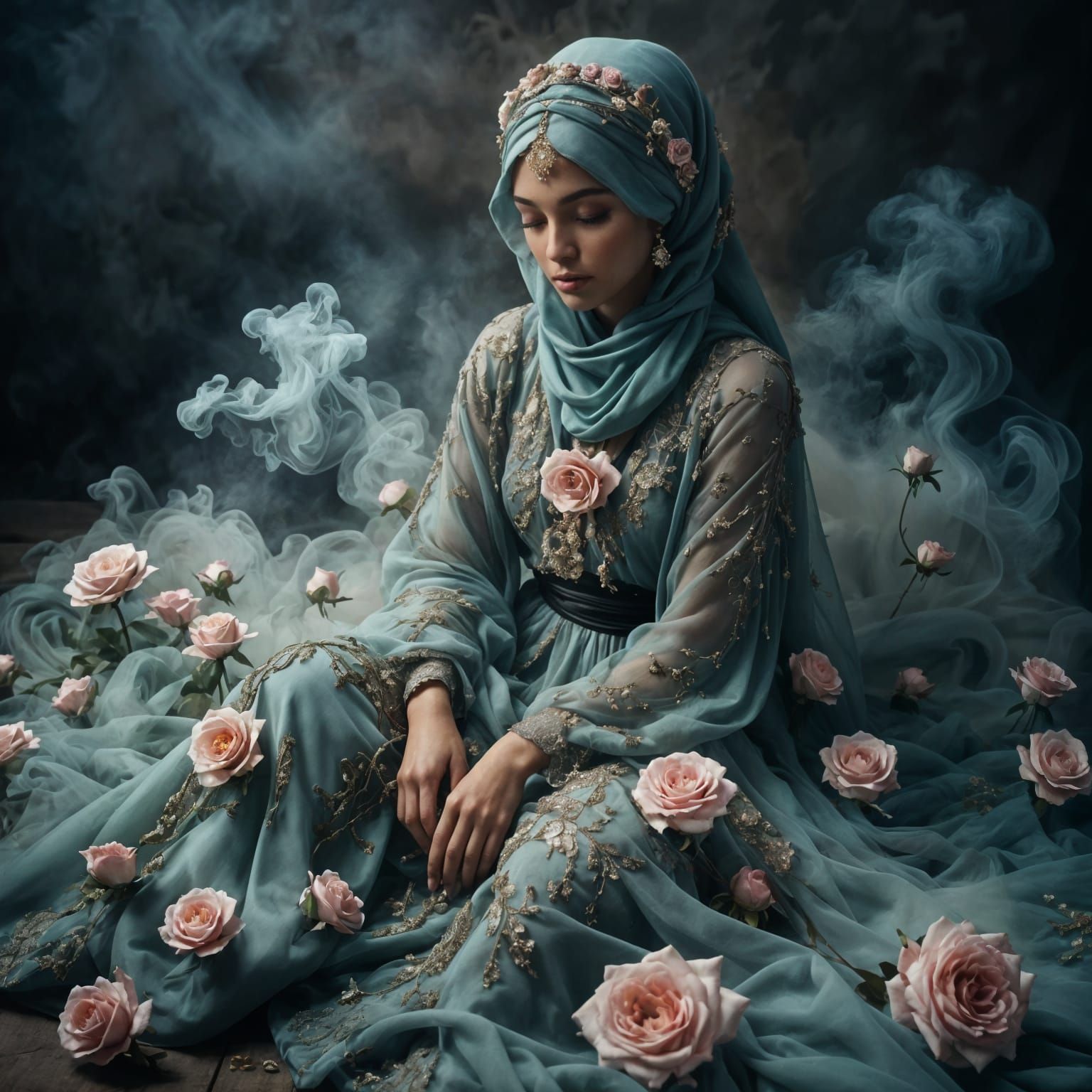 Bohemian Fairy in Mystical Rose Garden