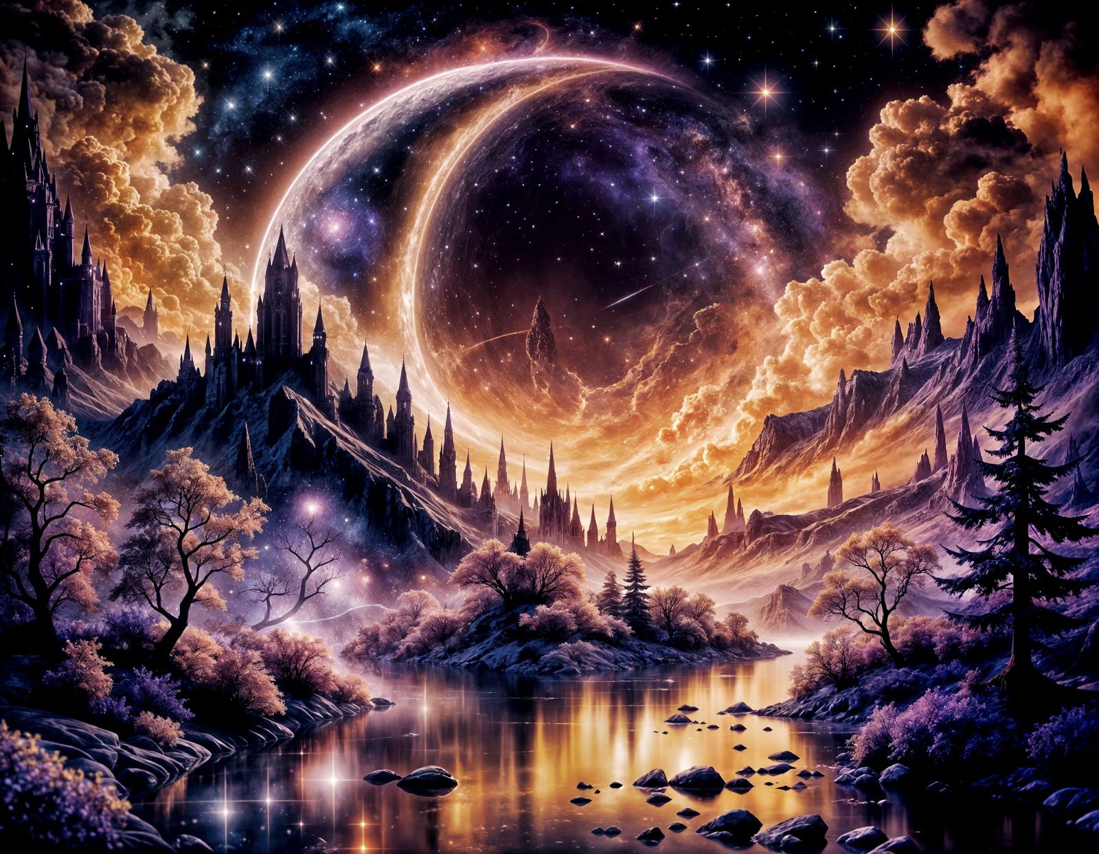 Fabulous scape crescent starry sky  by @TalyNataly