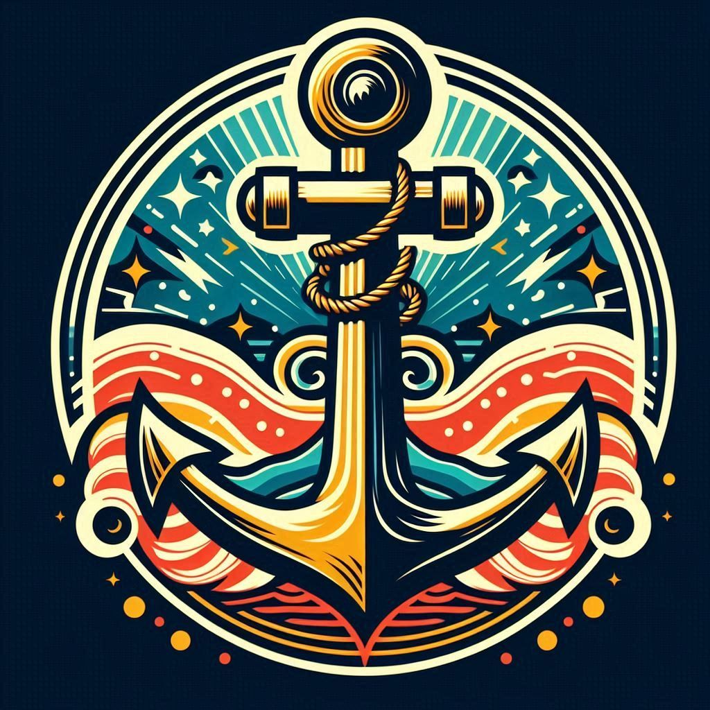 Sailor Anchor Retro Vintage 1960's Logo