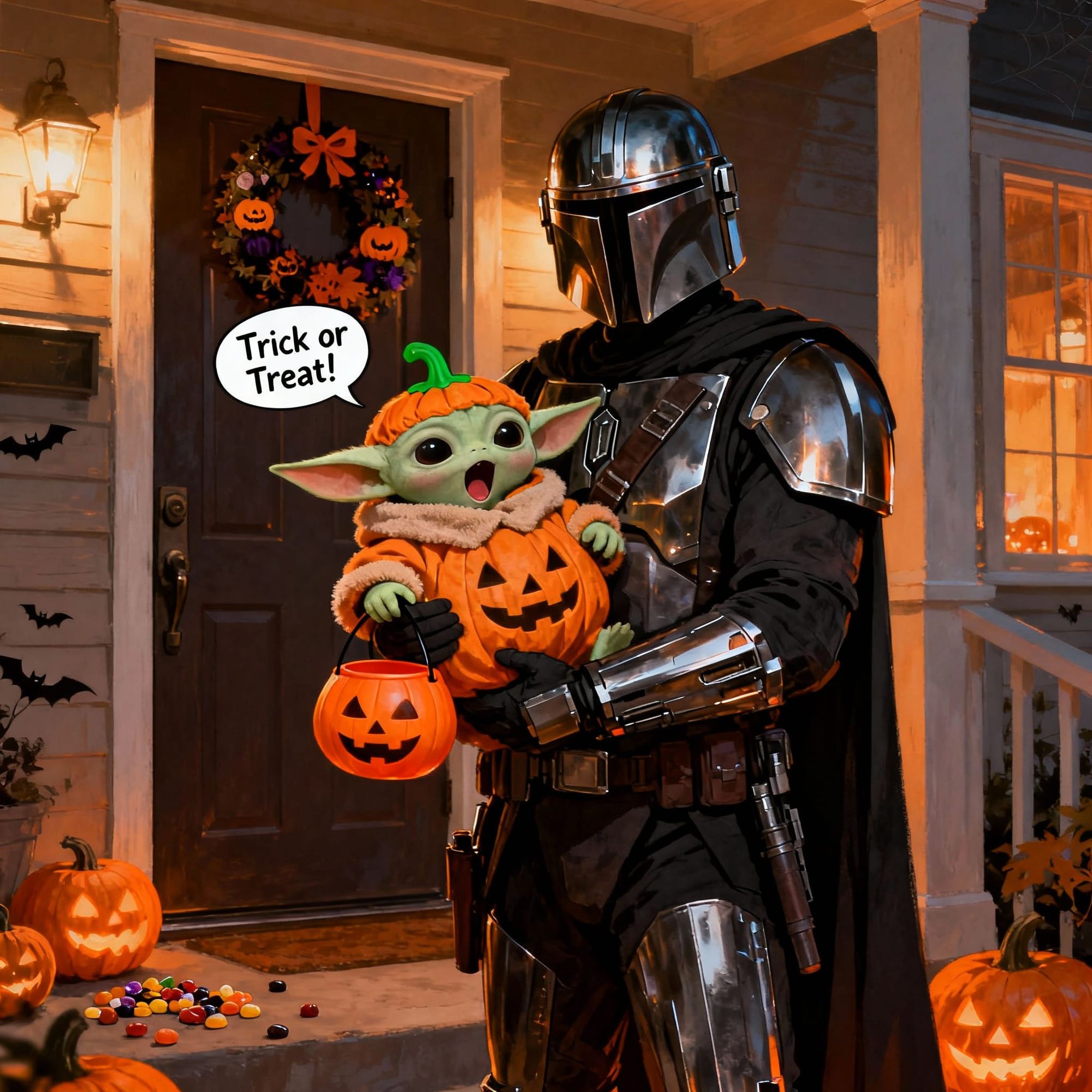 A little early but...Grogu says, "Trick or Treat!"