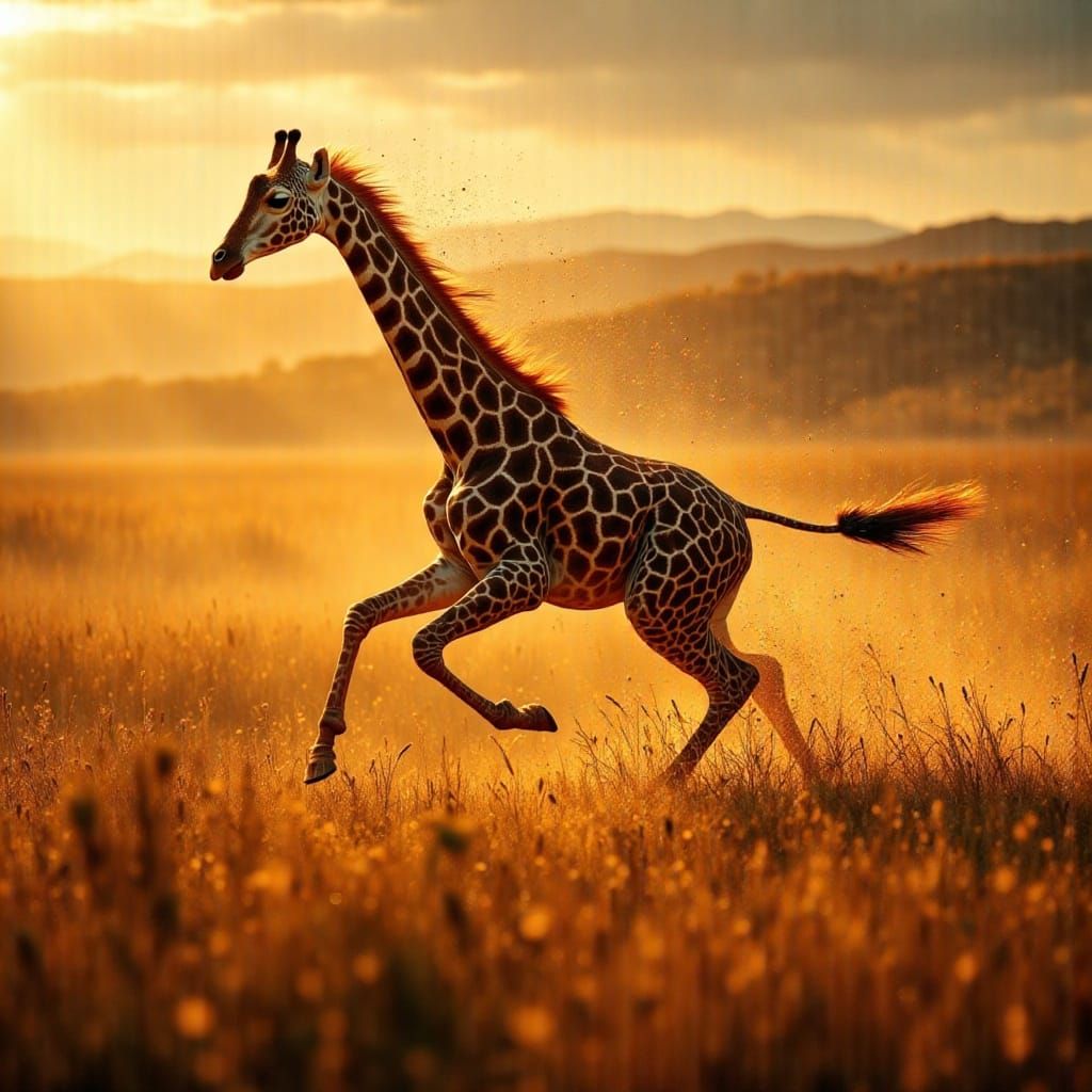 Giraffe On The Move