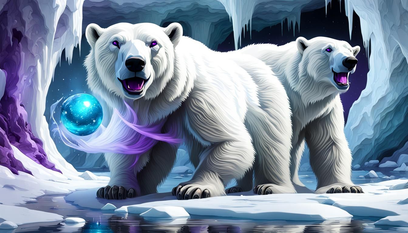 Playful polar bears. - AI Generated Artwork - NightCafe Creator