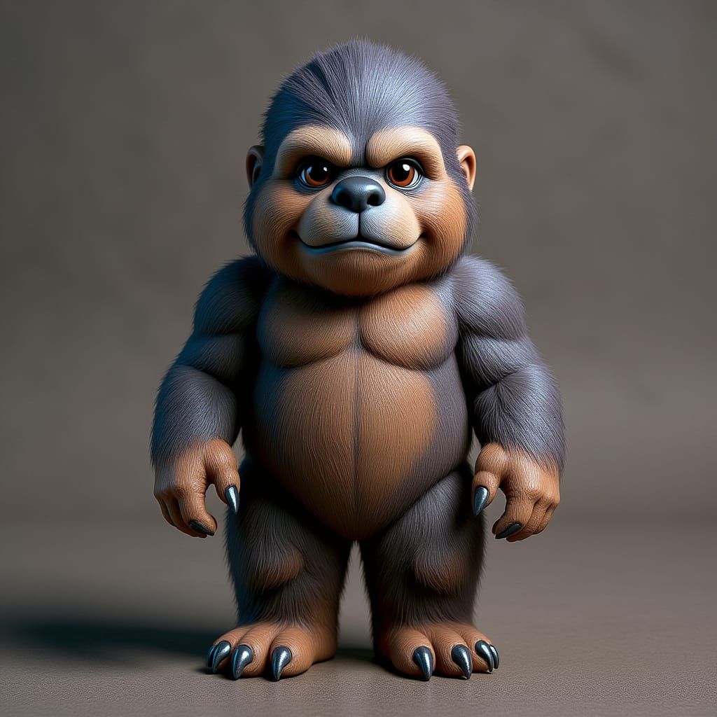 Fluffy Chewbacca Miniature in Detailed Matte Painting Style