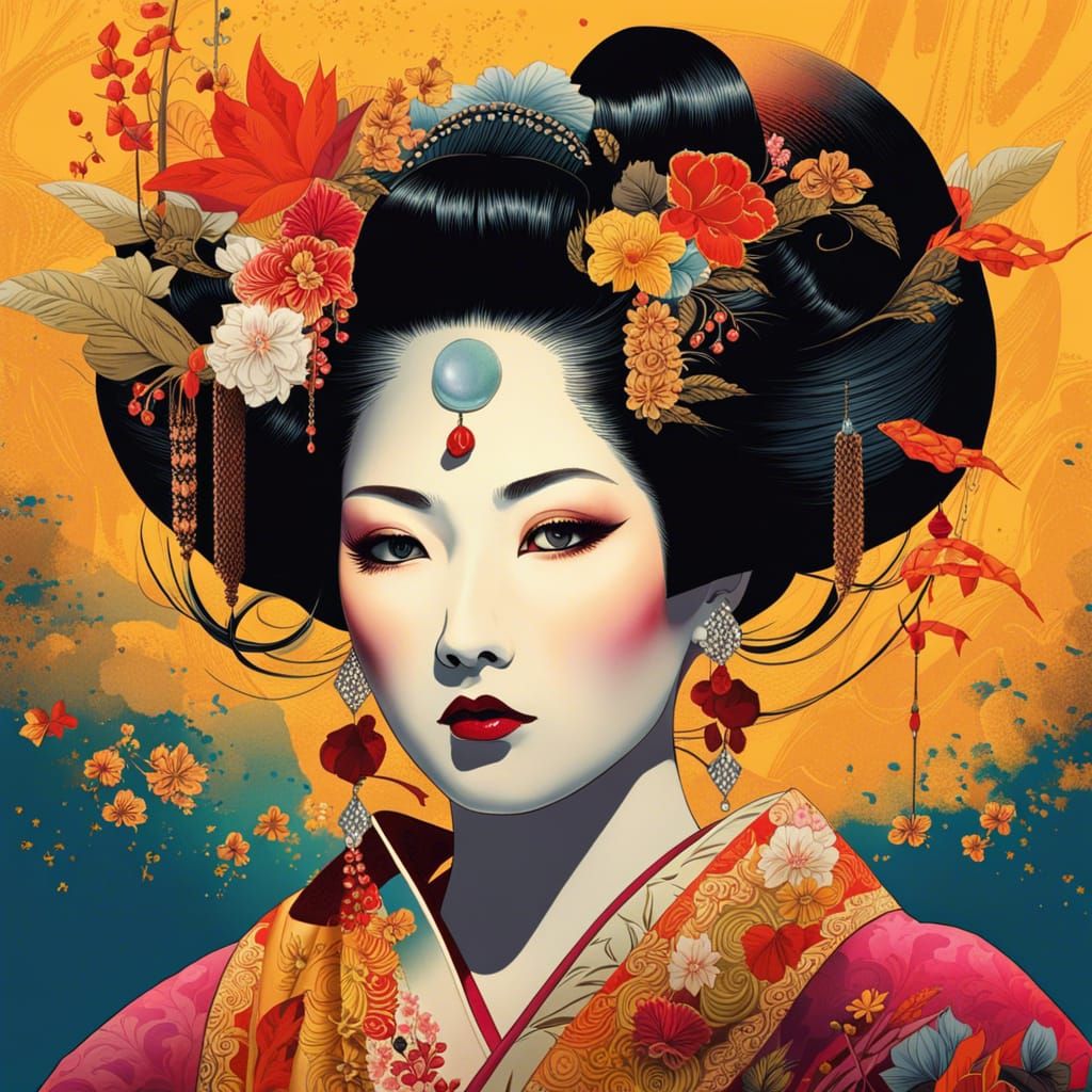 Japanese Geisha #17 - AI Generated Artwork - NightCafe Creator