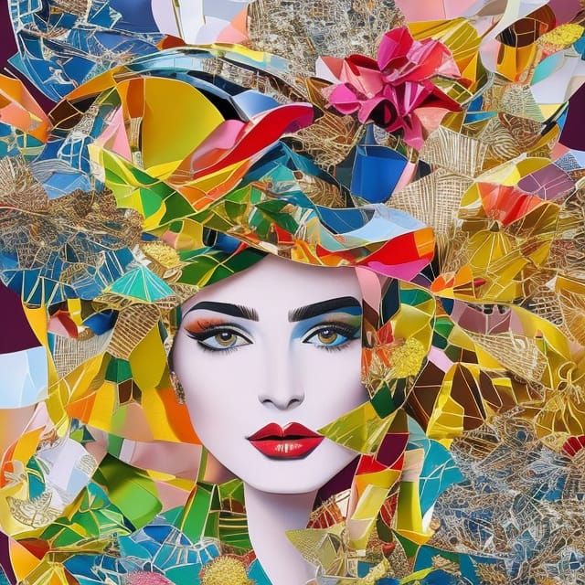 collage art face of a lady  by @Marek Lame