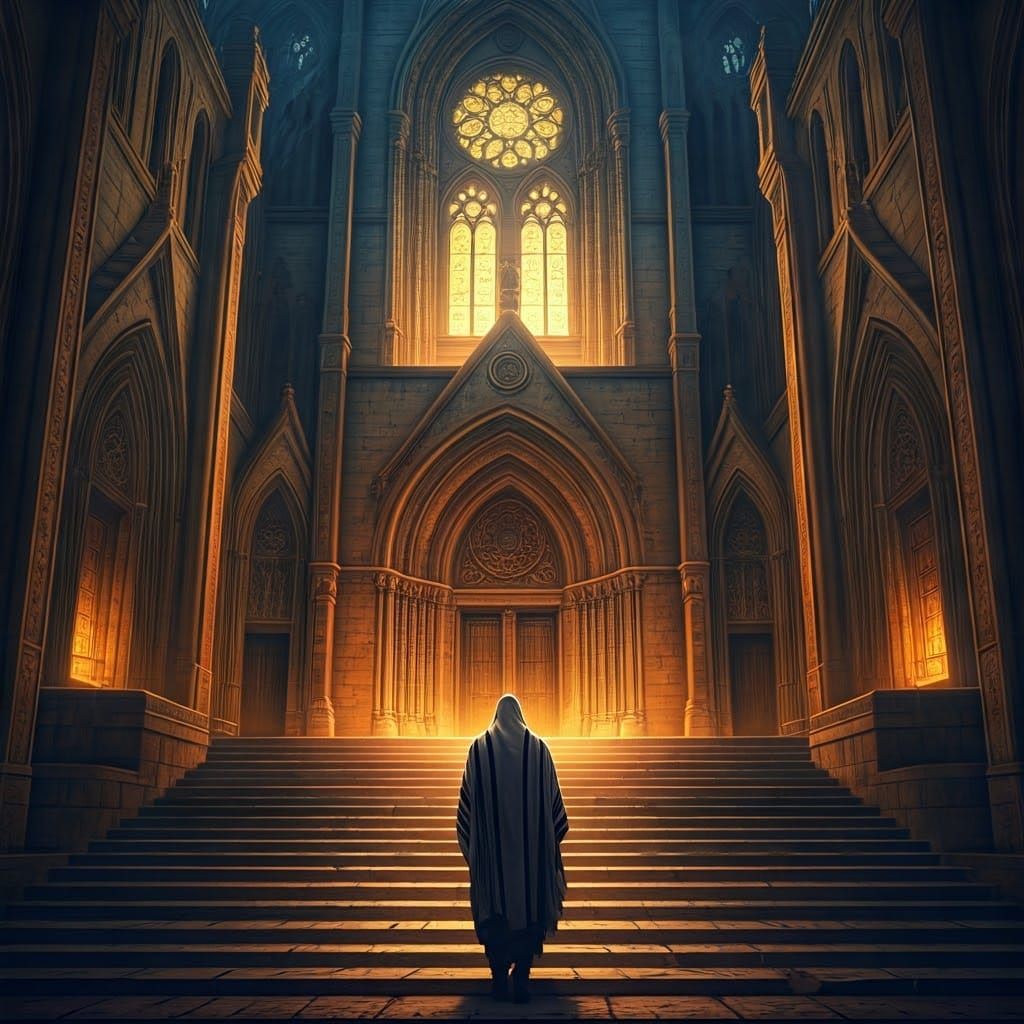 Jewish Man Walks to Gaudi-Inspired Synagogue