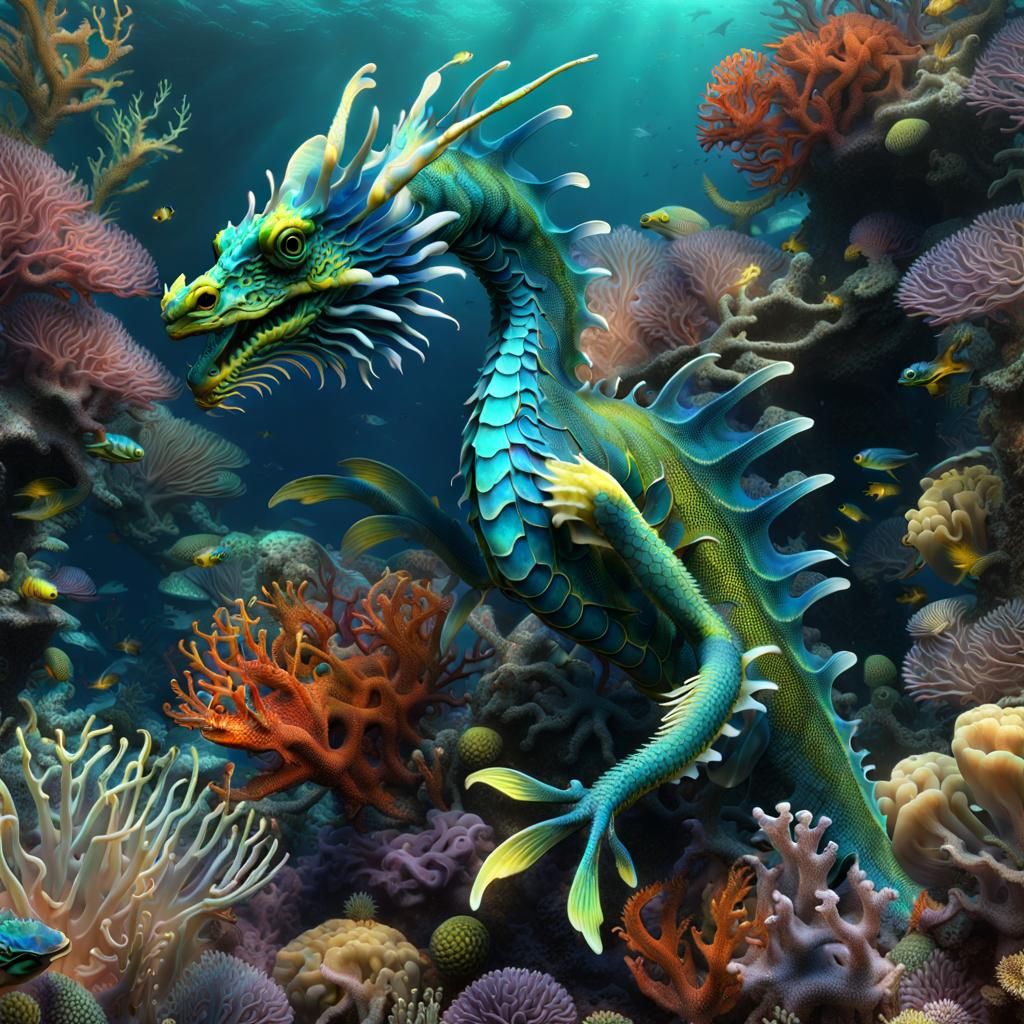 Sea dragon creature - AI Generated Artwork - NightCafe Creator